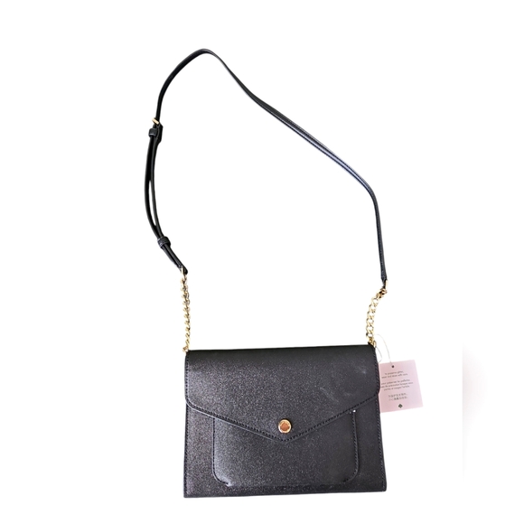 Kate Spade ♠️Flop Crossbody Black glitter fabric - Picture 1 of 4